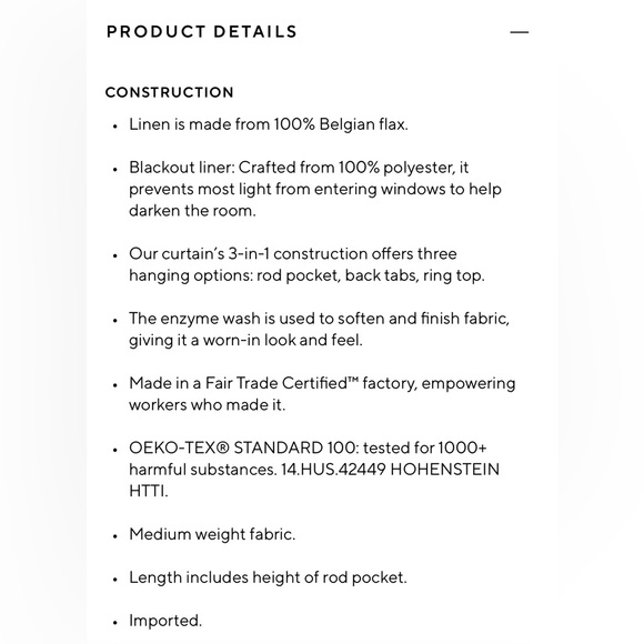 Pottery Barn Belgian Flax Linen Blackout Curtains 50x84 - Picture 3 of 4